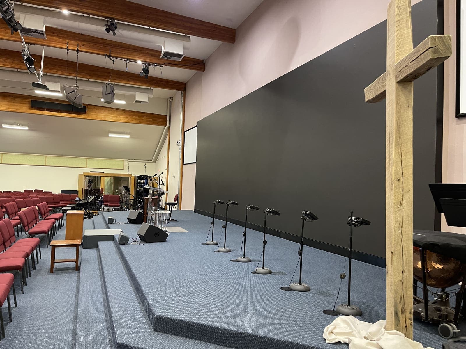 Good Stewards Church: the wall prepared, before the frame went up